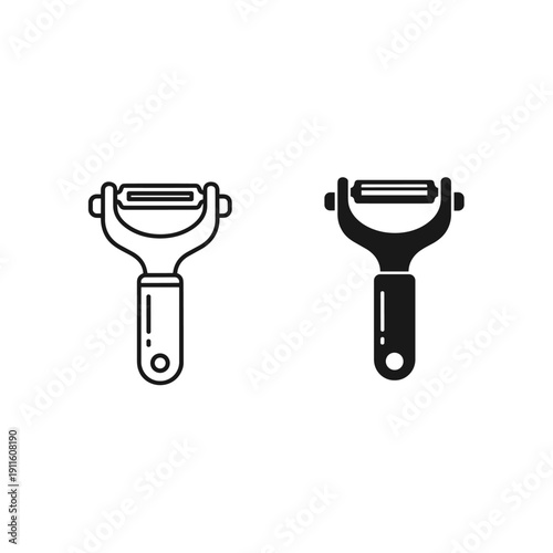 Two safety razors with different handle designs Vector