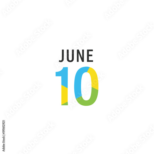 Vibrant June Tenth Celebration Visual with Dynamic Color Scheme Marking a Special Date