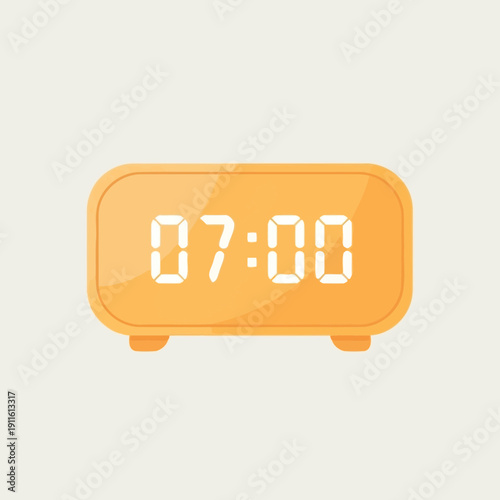 Digital Alarm Clock Icon – Time Reminder Morning Wakeup Illustration