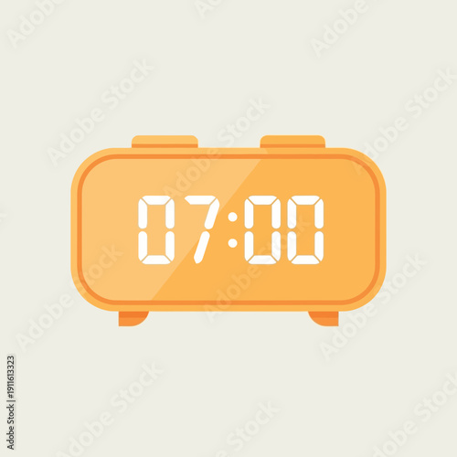 Digital Alarm Clock Icon – Time Reminder Morning Wakeup Illustration