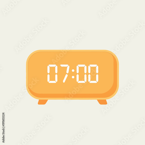 Digital Alarm Clock Icon – Time Reminder Morning Wakeup Illustration