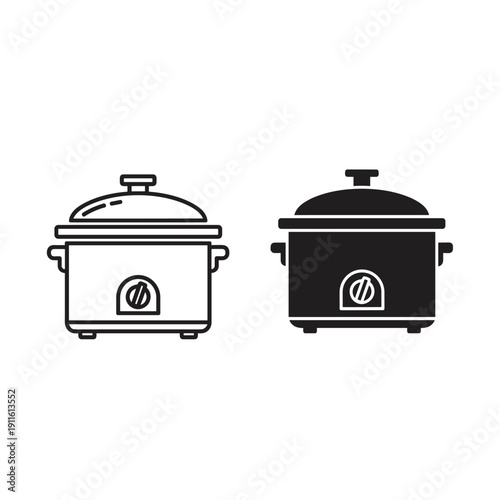 Two slow cookers with different designs Vector