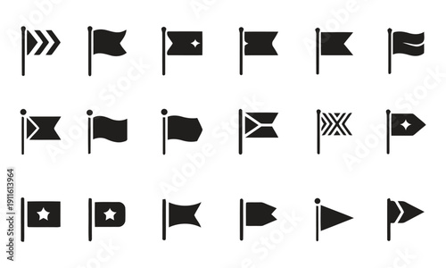 Collection of nautical signal flags and pennants in a flat design style