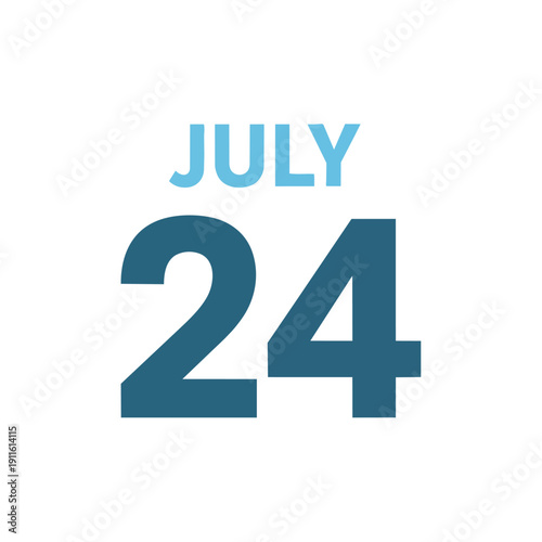 July twenty-fourth prominent date display on white clean calendar icon