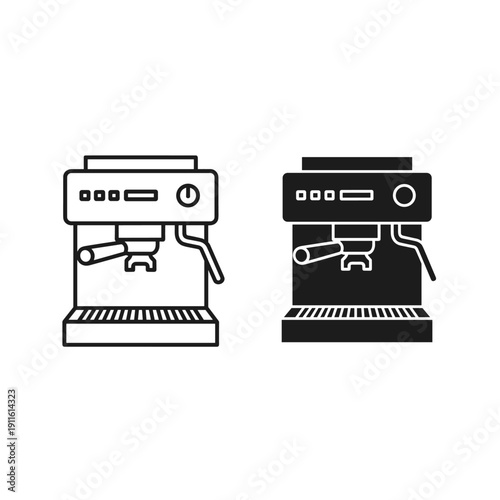 Two espresso machines side by side for comparison Vector