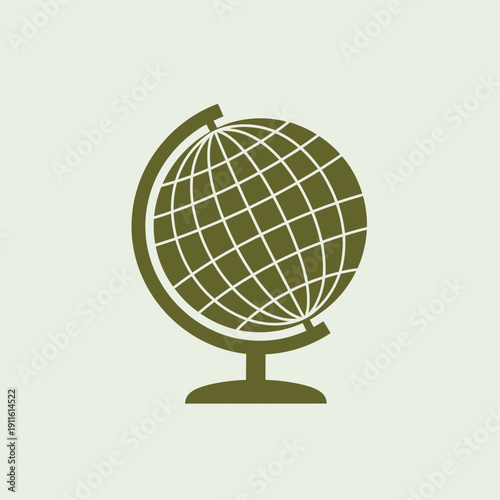 Globe World Icon – Geography Education Global Flat Design