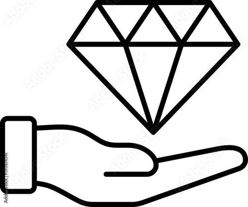 Black value icon - outline