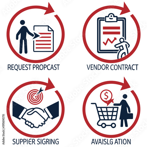 Four icons representing different types of restrictions and limitations Vector
