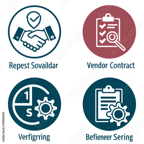 Four icons representing different types of services and requests Vector
