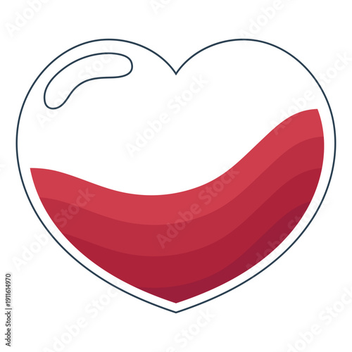 Red Liquid Heart Shape Icon