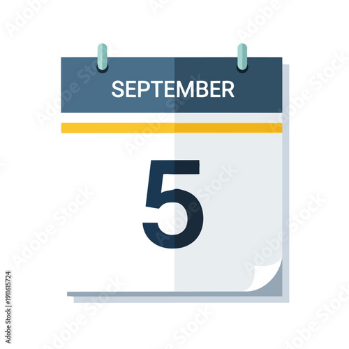 Clean calendar icon displaying September 5th for effective time management and digital scheduling solutions