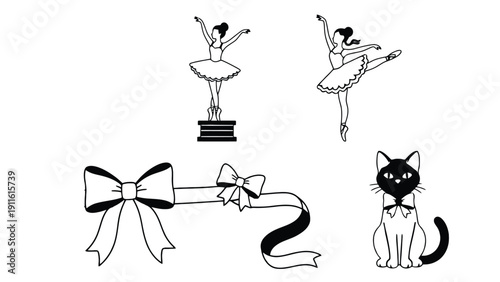 Clipart icons of various objects and animals in colorful illustration style