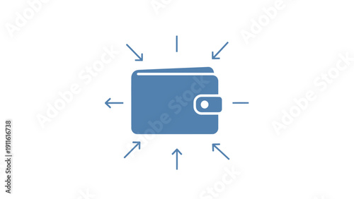 Blue leather wallet with metal clasp.