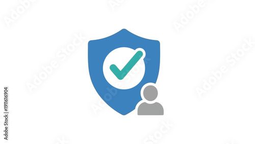 Blue Shield with Checkmark and User Icon.