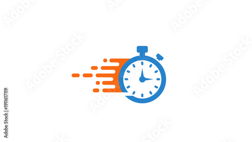 Blue Stopwatch Timer with Motion Effect.
