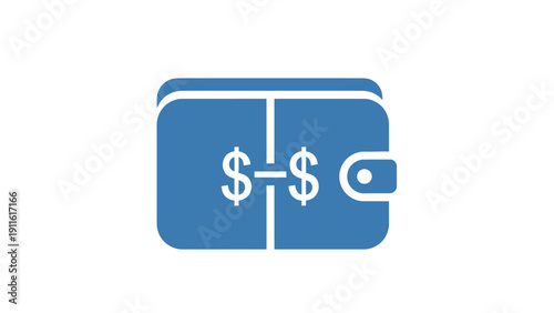 Blue wallet with dollar sign.