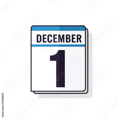 Beginning of December calendar page displaying the first day of the final month marking a new period for year-end planning and festive preparations