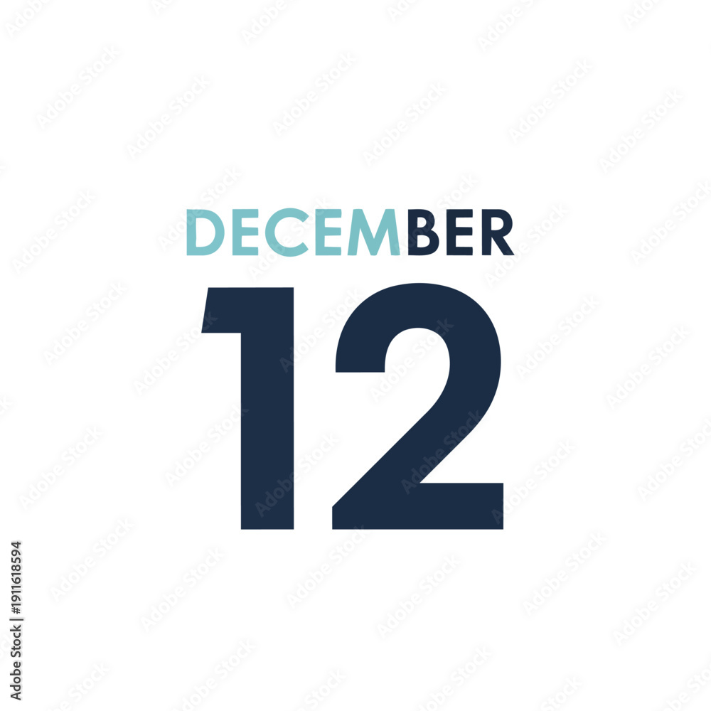 Obraz premium Timeless calendar reminder showcasing December twelfth date display for daily planning and organization