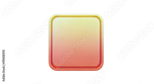 3D Rounded Square Icon with Orange-Yellow Gradient