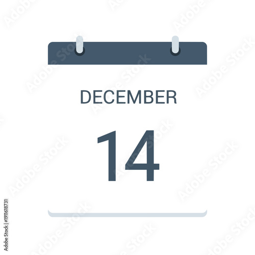 December 14th calendar page icon representing important dates and scheduling time management