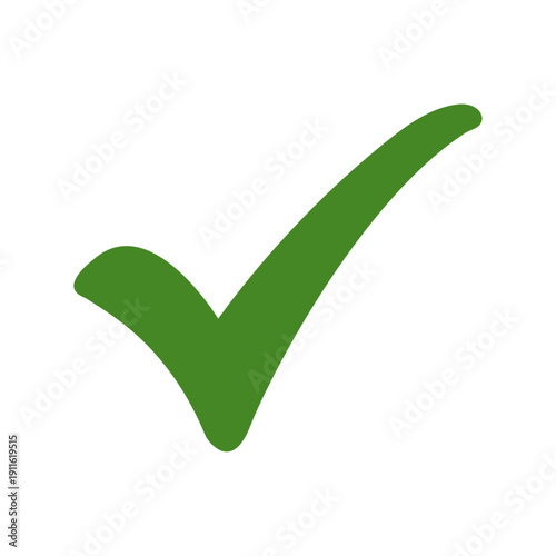 Green check mark icon symbol for success and approval