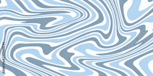 Abstract background seamless pattern with colorful waves. Trendy vector illustration in retro psychedelic style