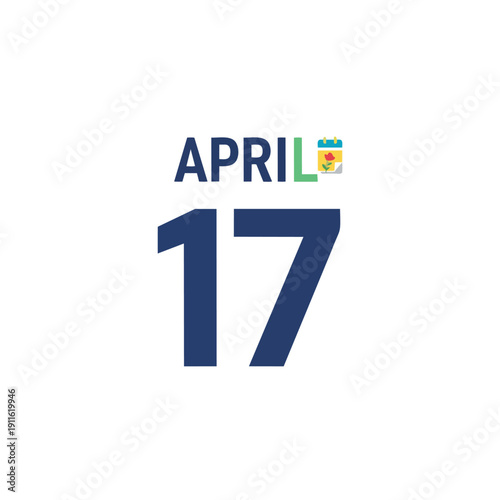 April seventeenth digitally displayed for marking important dates and organizing upcoming events and schedules