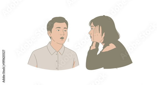 Man and woman in conversation.