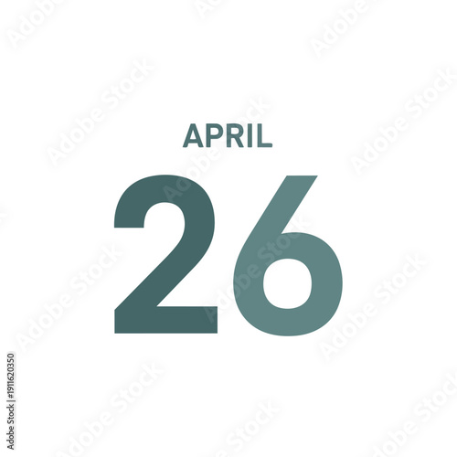 Modern calendar date display showing April 26th with clear typography