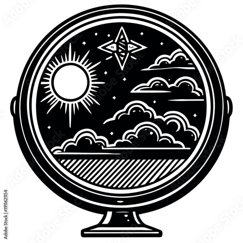 A mirror with digital displays showing time 