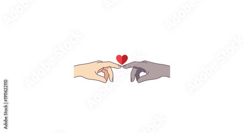 Hands Reaching for Heart Symbol.