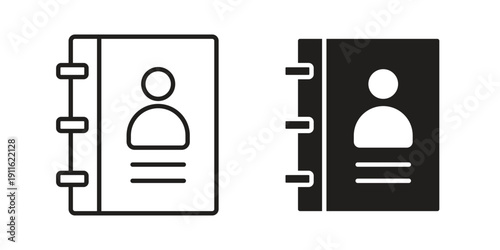 Address book icon. linear style sign for mobile concept and website ui design