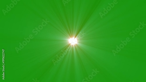 cinematic golden sunburst animation for chroma key video overlay. lens flare with optical sun rays.