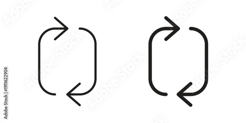 Arrows repeat icon. linear style sign for mobile concept and website ui design