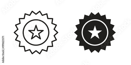 Badge icon. linear style sign for mobile concept and website ui design