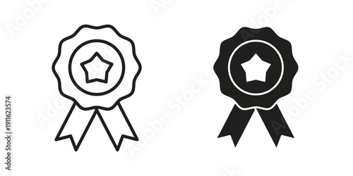 Badge icon. linear style sign for mobile concept and website ui design