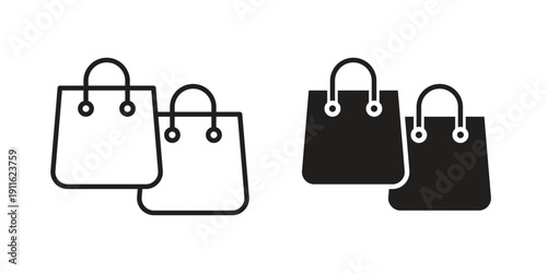 Bags Shopping icon. linear style sign for mobile concept and website ui design