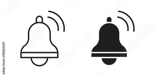 Bell ring icon. linear style sign for mobile concept and website ui design