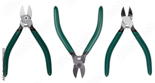 Nippers or diagonal cutting pliers. Wire cutter or flush nippers. Side cutting pliers for electric wire.