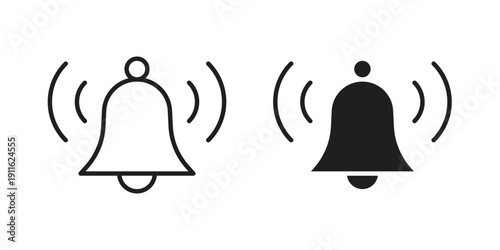 Bell ring icon. linear style sign for mobile concept and website ui design