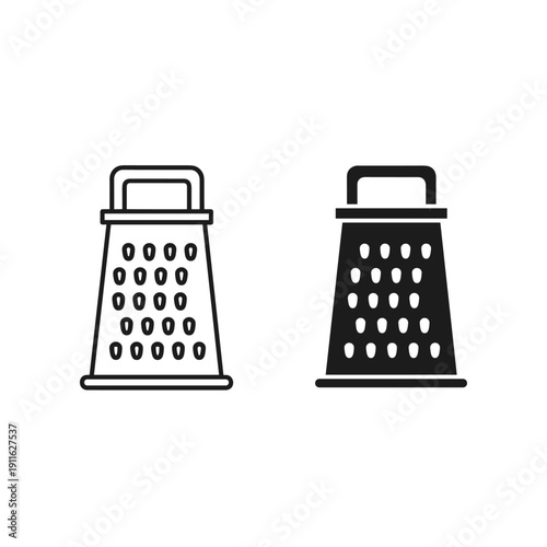 Two black and white grater icons side by side Vector