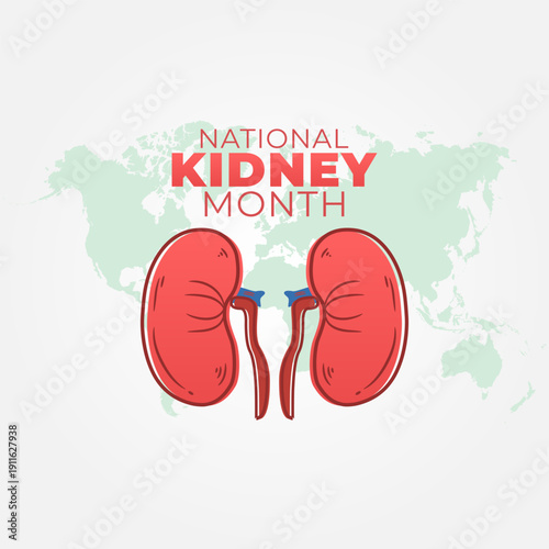 vector graphic of National Kidney Month ideal for National Kidney Month celebration