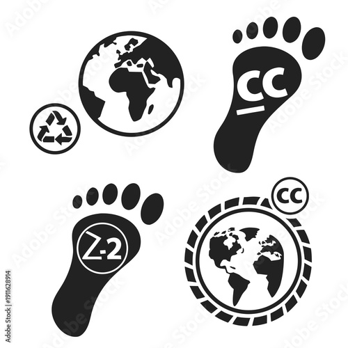 Collection of various eco-friendly and sustainable symbols and icons Vector