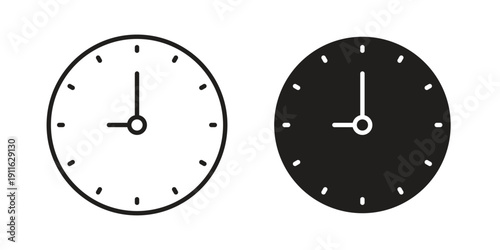 Clock nine icon. linear style sign for mobile concept and website ui design