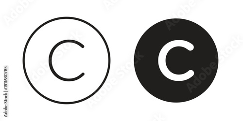 Copyright icon. linear style sign for mobile concept and website ui design