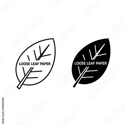 A pair of leaf-shaped loose leaf paper logos Vector