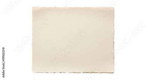 Bild auf Leinwand Beige handmade paper isolated PNG, textured blank cardstock for watercolor paint