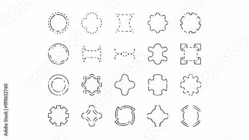 Collection of various gear icons.