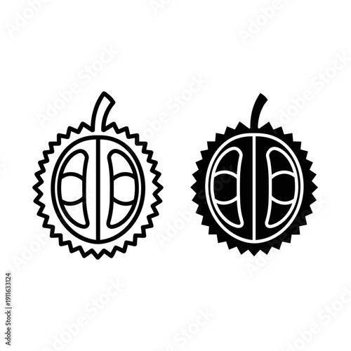 Two gear icons with leaf on top in black and white Vector