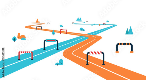 Businessman analyzing data on tablet at desk.